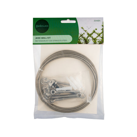 Garden Zen 5m Tensioned Wire Wall Plant Trainer Kit 316 Stainless Steel