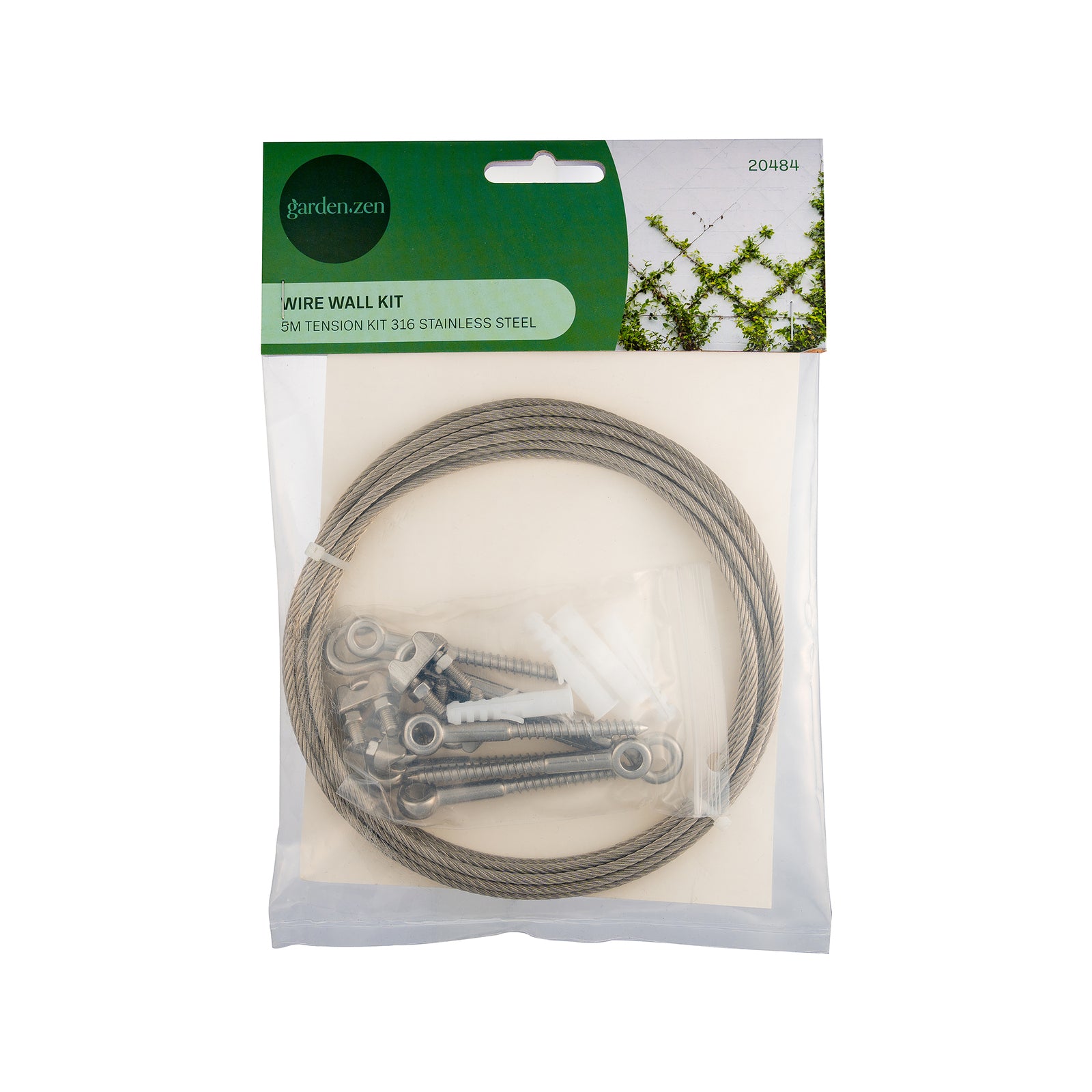 Garden Zen 5m Tensioned Wire Wall Plant Trainer Kit 316 Stainless Steel