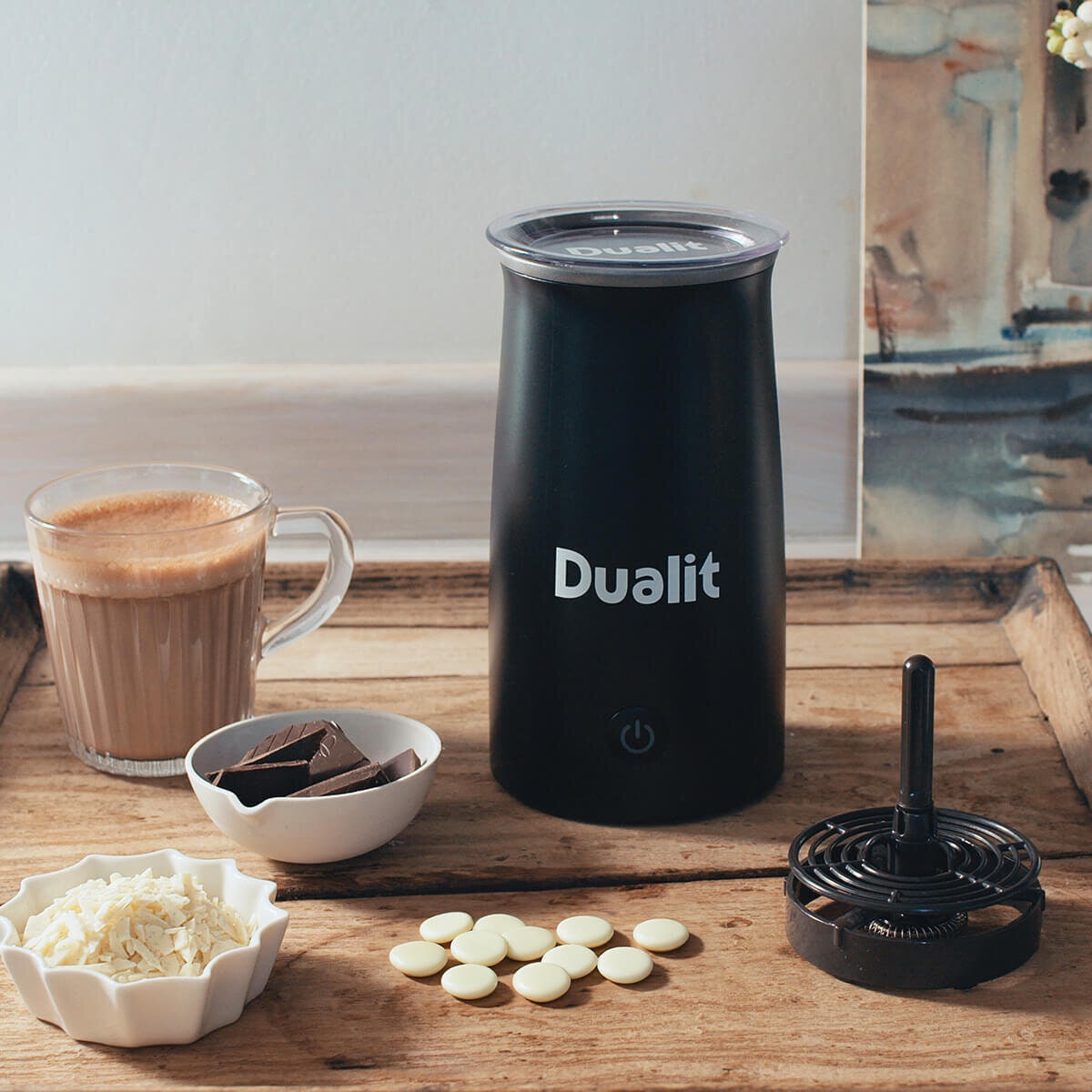 Dualit Hot Chocolate Maker and Milk Frother 250ml - Black, Cordless Jug, One-Touch Operation - DU84151