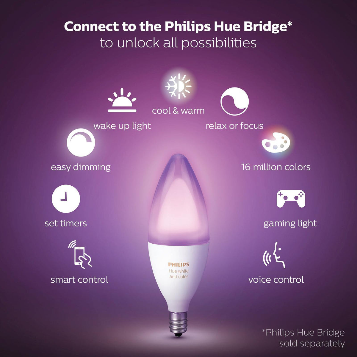 Philips Hue P45 E14 LED 470lm Colour 6W Smart Candle Dimmable 929002294206