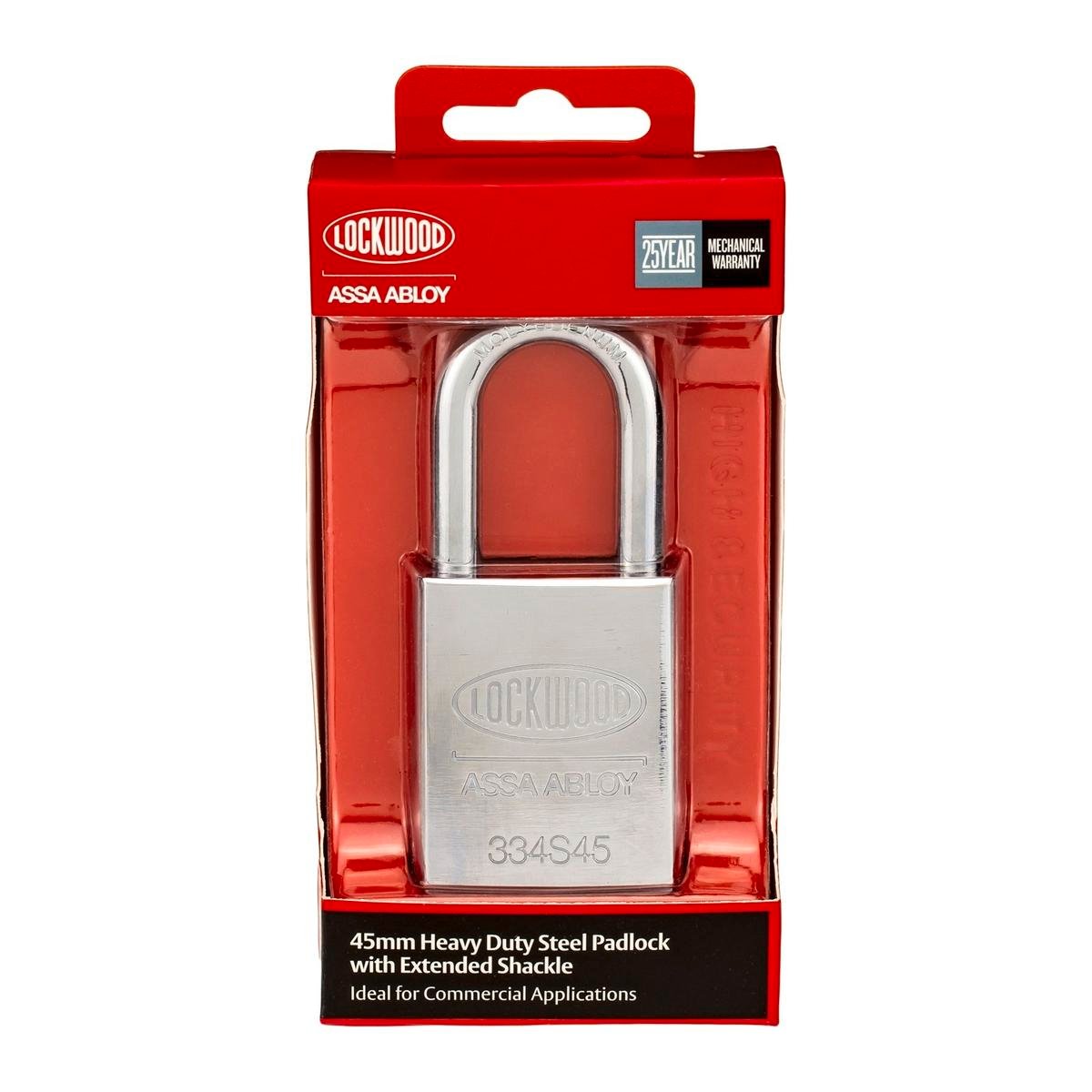 Lockwood 334 Series High Security Padlock 8.7mm Shackle Solid Steel Case