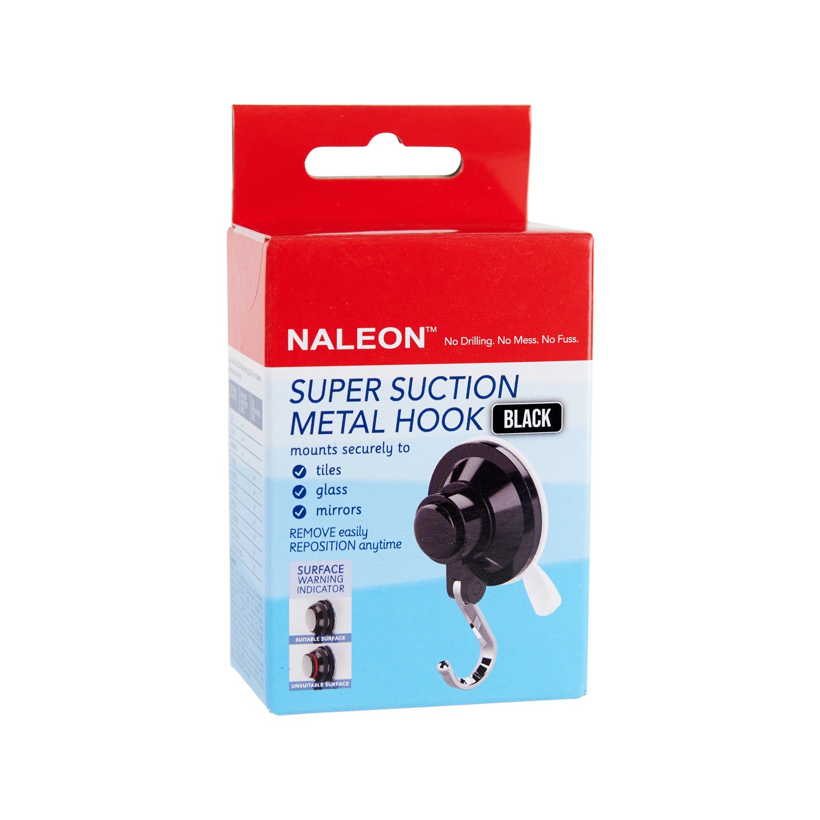 Naleon 3kg Stainless Steel Super Suction Hook Black