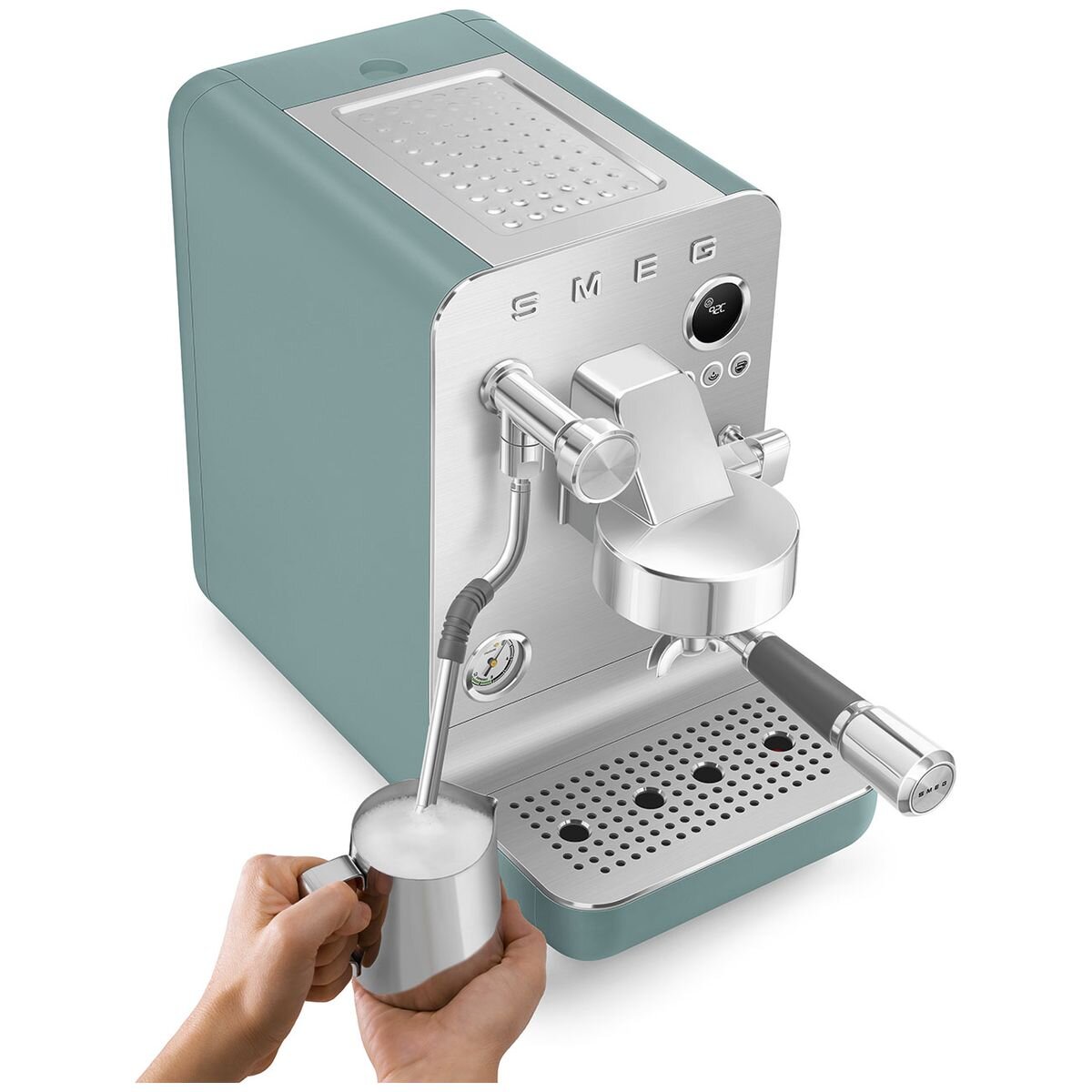 Smeg Minipro Espresso Coffee Machine - 15 Bar, Triple Thermoblock, Shot Timer, Emerald Green - EMC02EGMAU