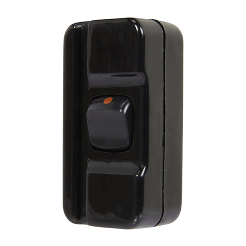 HPM 10A 240V Black Plastic Inline Cord Line Switch Indoor D5MBL