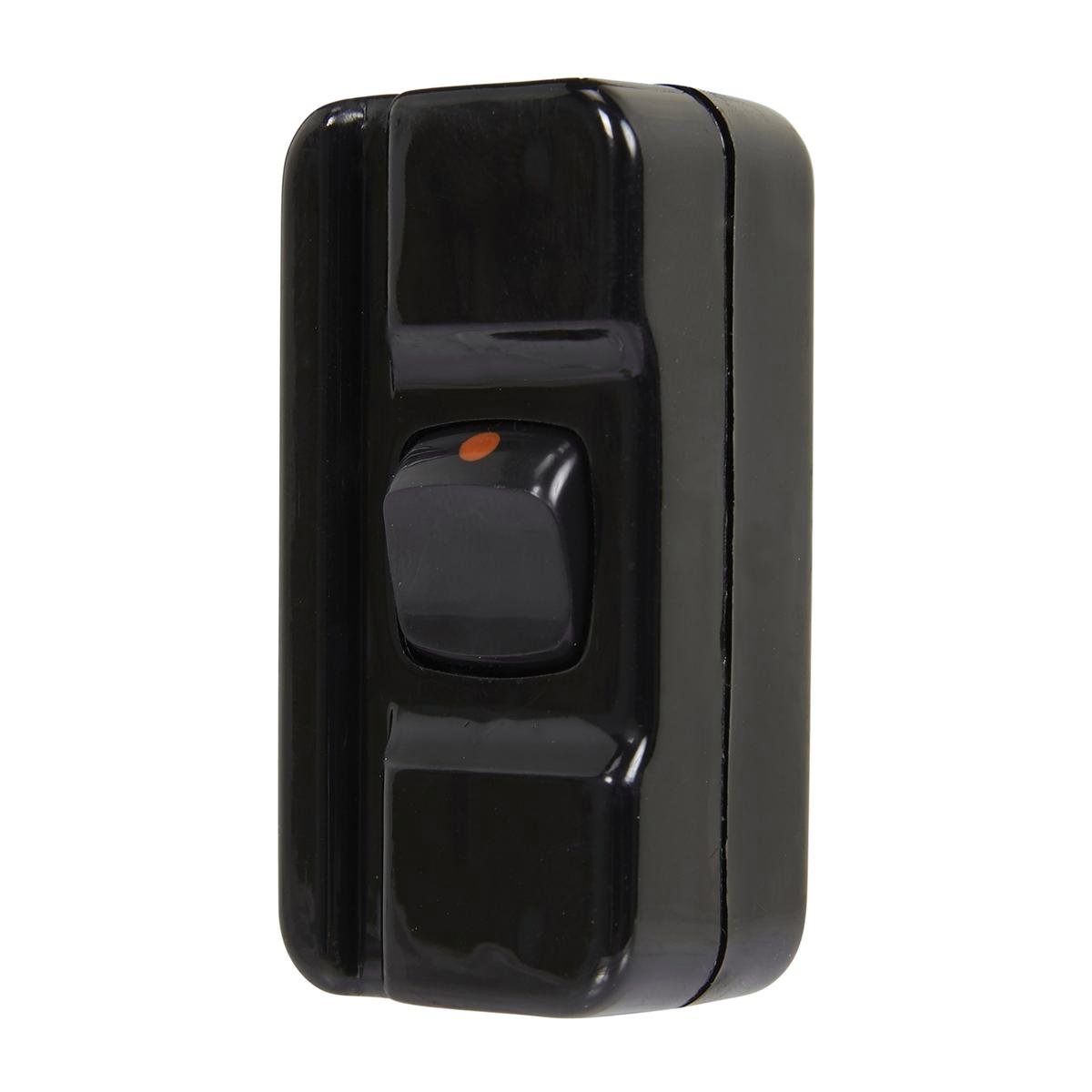HPM 10A 240V Black Plastic Inline Cord Line Switch Indoor D5MBL