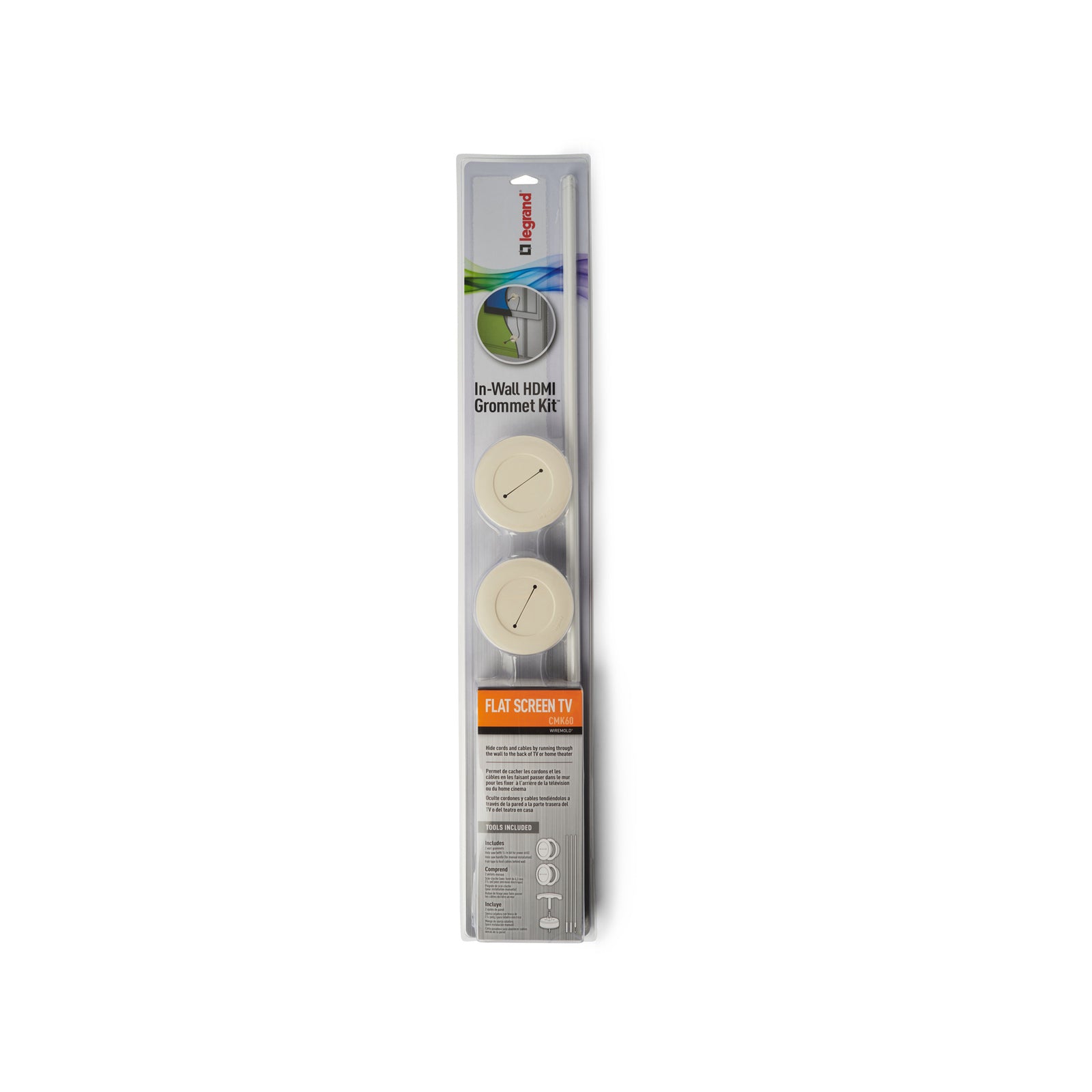 Legrand Wiremold In-Wall HDMI Grommet Kit White PVC