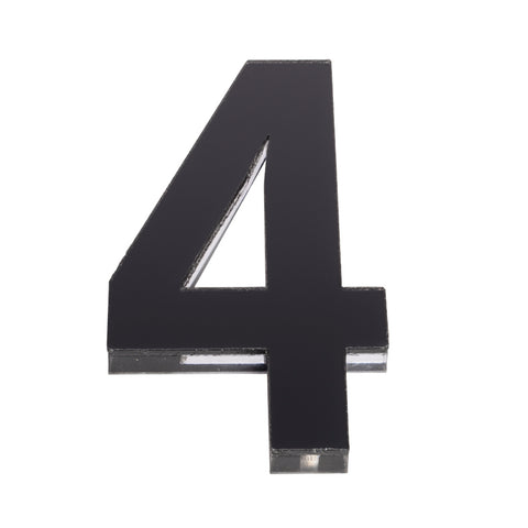 Sandleford 120mm Black Acrylic House Number 4 - Gloss, Weather Resistant