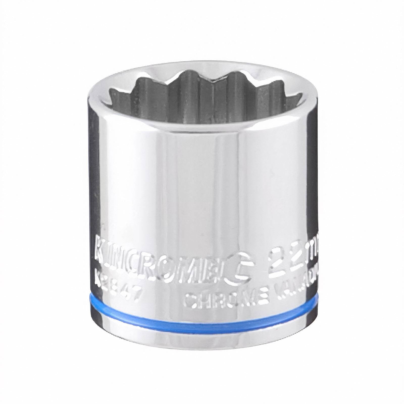 Kincrome 22mm 3/8" Drive Shallow Socket - 12 Point, Chrome Vanadium Steel