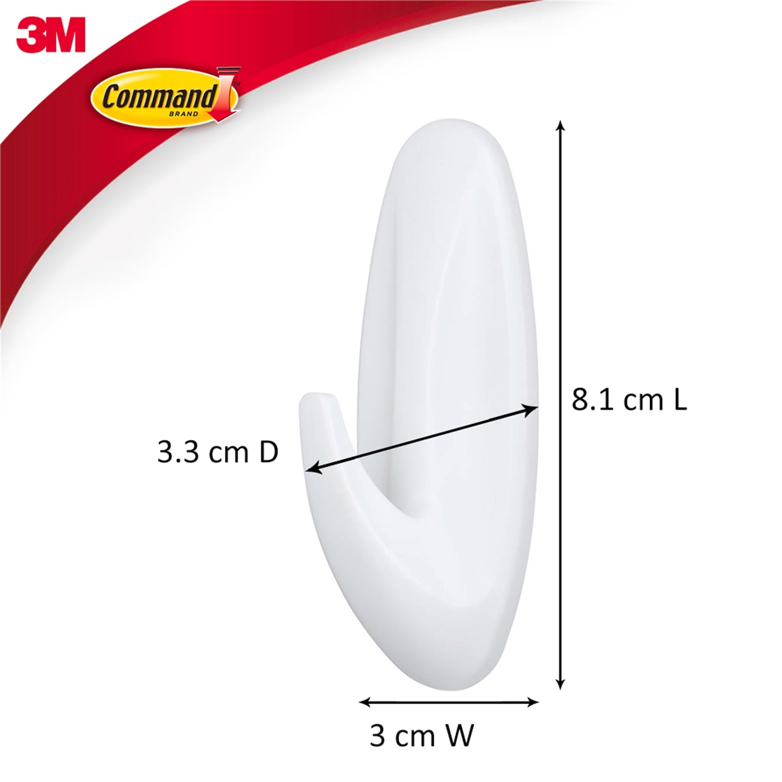 Command Small / Medium White Adhesive Designer Hooks Value Pack - 4 Pack