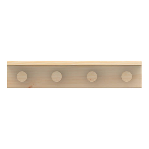 MODE 4 Timber Hooks On Pine Board With Shelf 450mm Entryway Hook Rack
