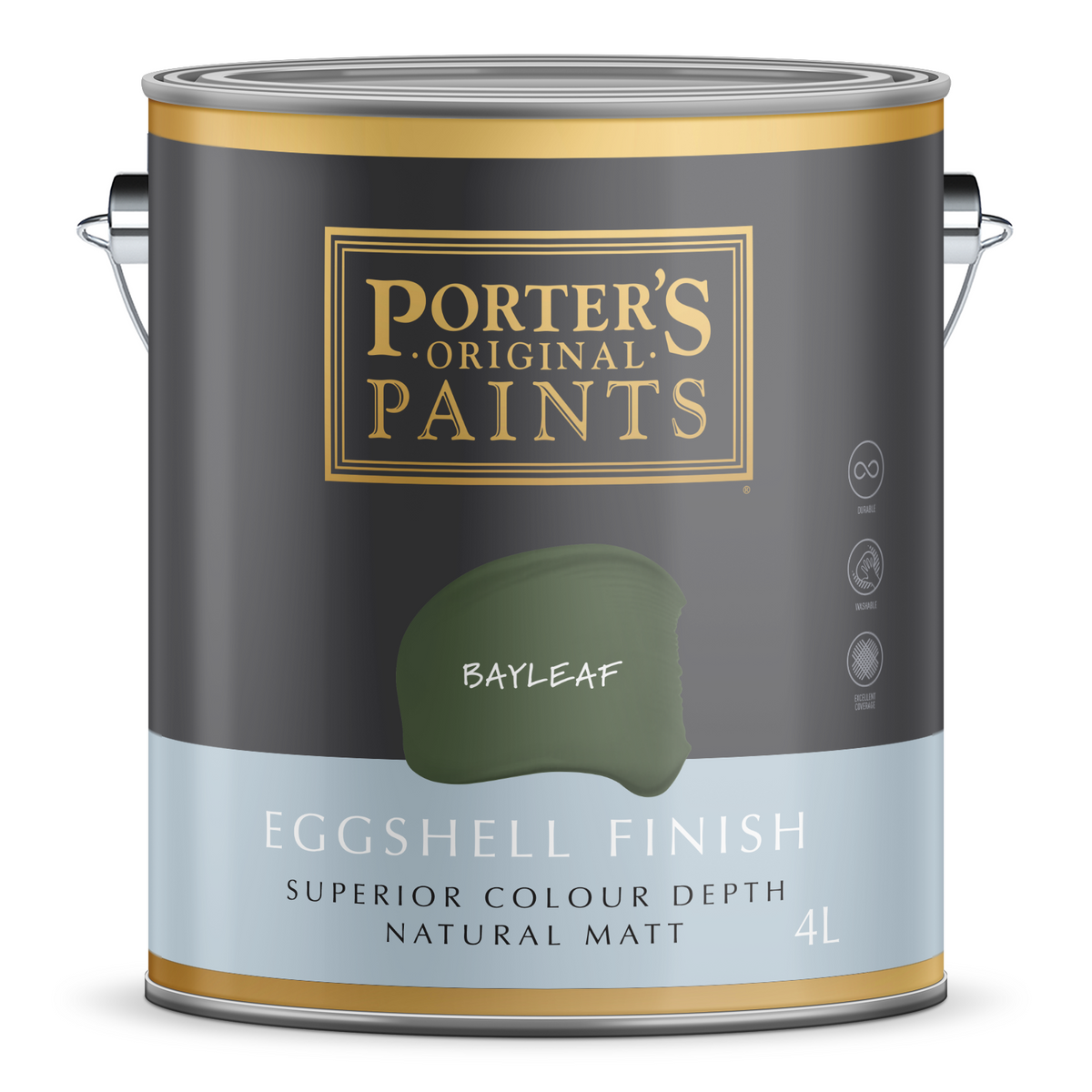 Porter's Paints Broadwall 4L Bayleaf Eggshell Washable Wall Paint