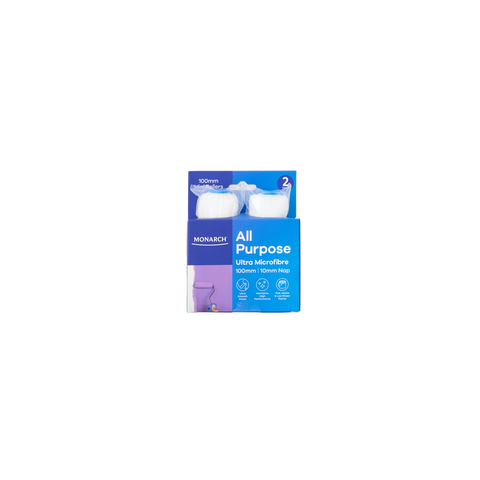Monarch 100mm 10mm Nap Ultra Microfibre All Purpose Mini Rollers 2 Pack