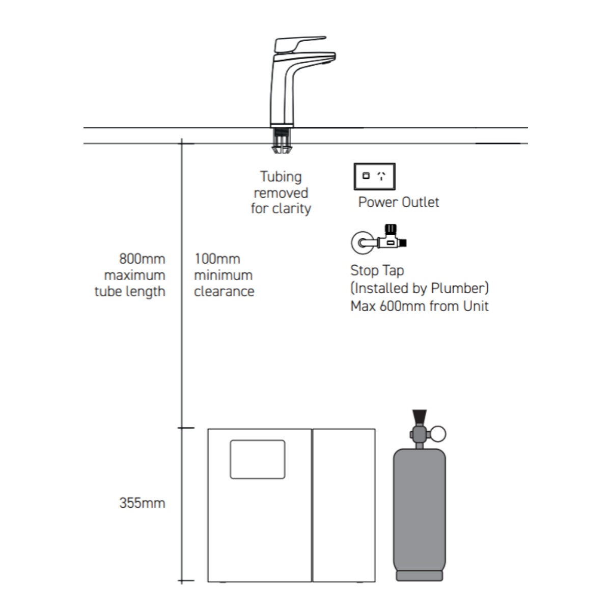 Billi Home BCS XL Boiling, Chilled and Sparkling Filtered Water Tap - Matte Black - Touch Display - 925100LMB