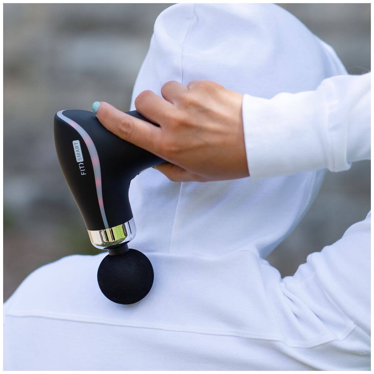 Fitsmart Hyper Pro Mini Vibration Massage Device - 3 Speed Settings, 8 Massage Heads, Black - 10003981
