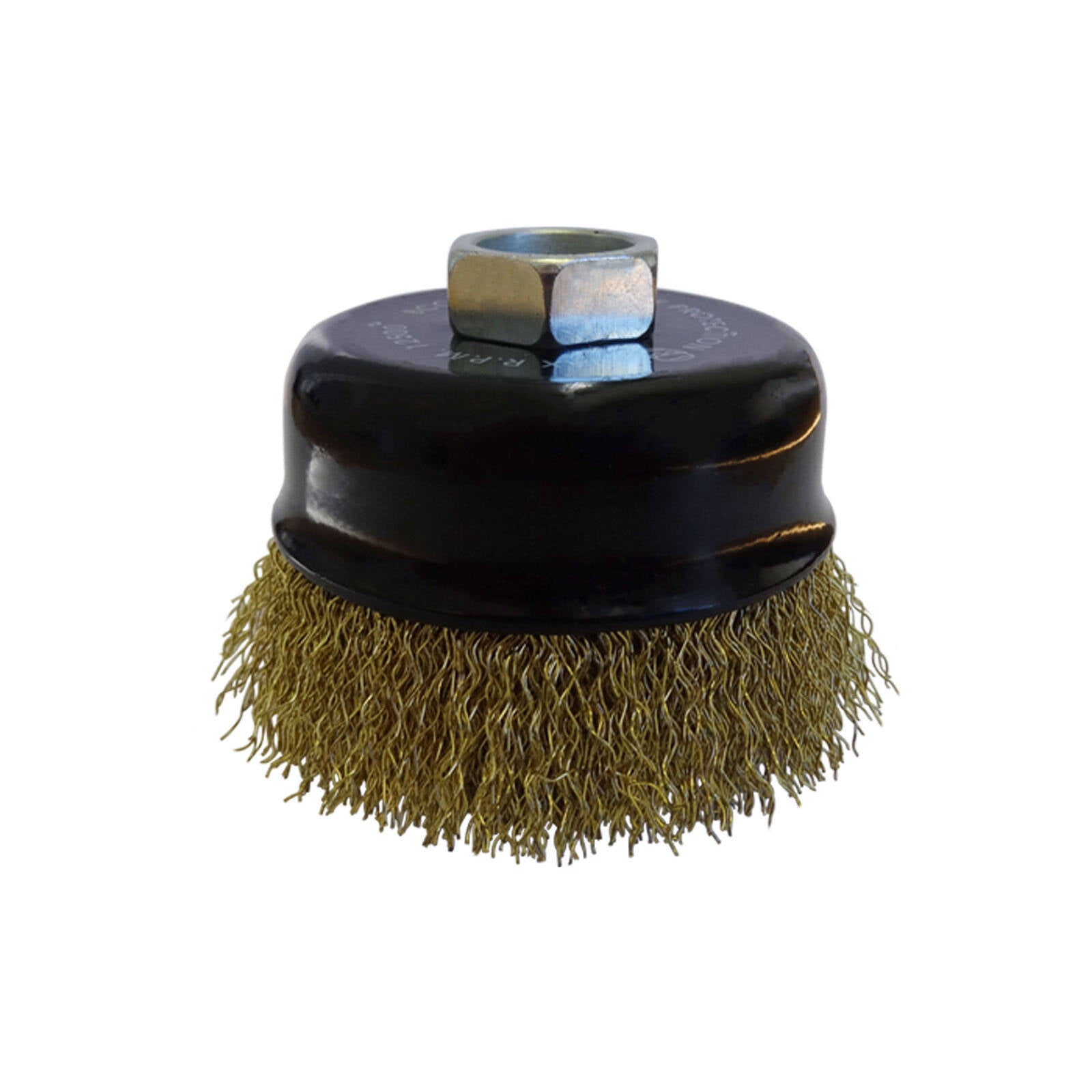 Josco 75mm Brass Coated Steel Wire Crimped Cup Brush