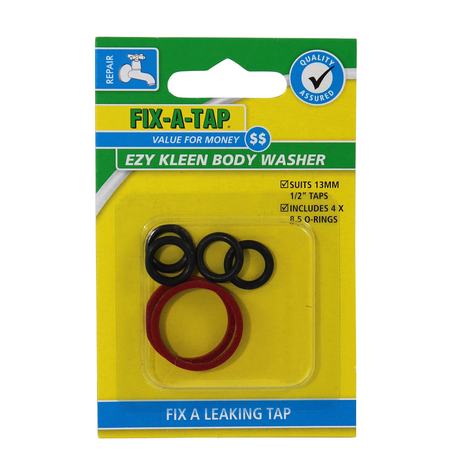 FIX-A-TAP 13mm Ezy Kleen Fibre Body Washer - 4 Pack