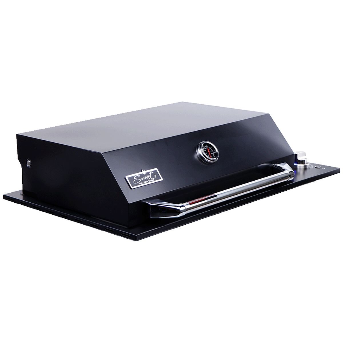 Smart Four Burner Drop-In LPG BBQ - Black, 304 Stainless Steel, Cast Iron Plates, LED Knobs - 4000DGSLBLK