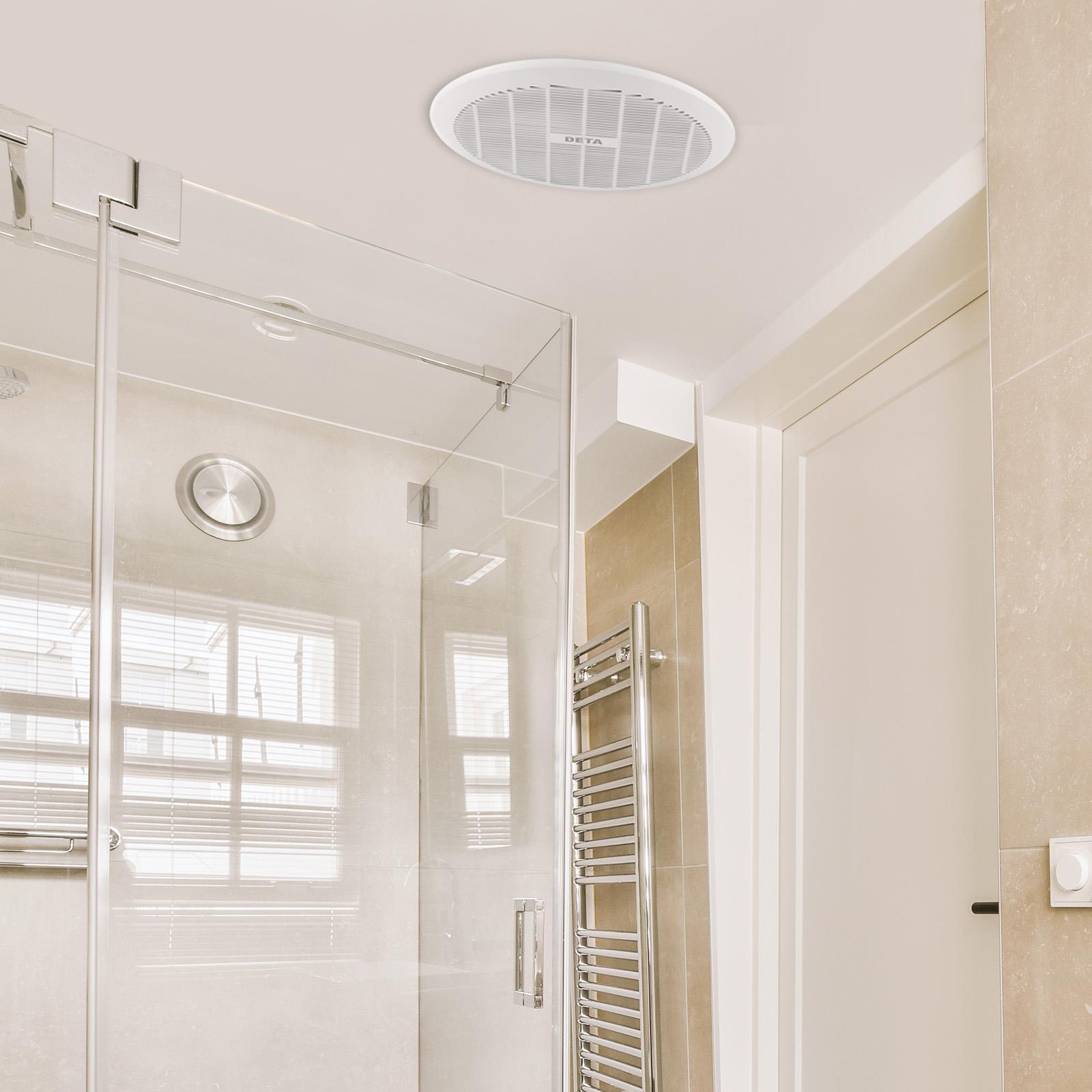 DETA 200mm White Ball Bearing Ceiling Exhaust Fan - 320m3/hr, 28W, DEX200