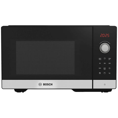 Bosch Series 2 freestanding microwave with grill - 25L, 800W, AutoPilot 8, red LED display - FEL053MS3A
