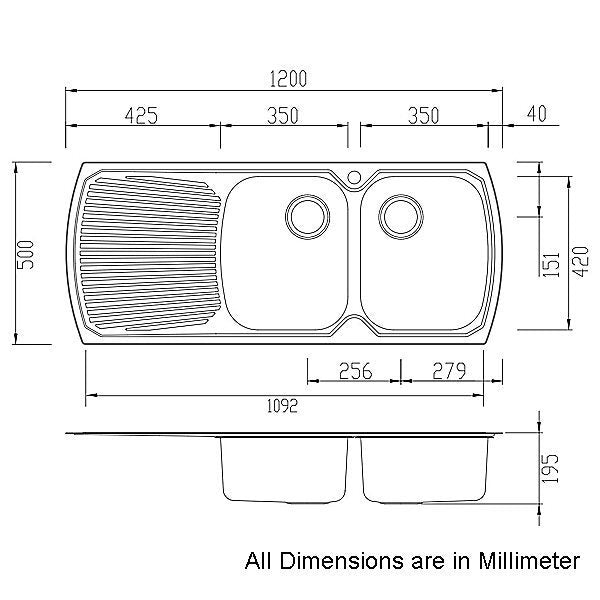 Oliveri Monet Double Bowl Topmount Sink - Left Hand Drainer - Colander and Preparation Board - MO772