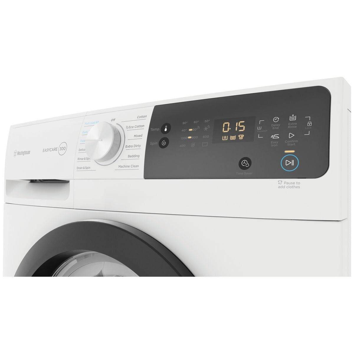 Westinghouse EasyCare 300 7.5kg Front Load Washing Machine - White, 1200rpm Spin - WWF7524N3WAS