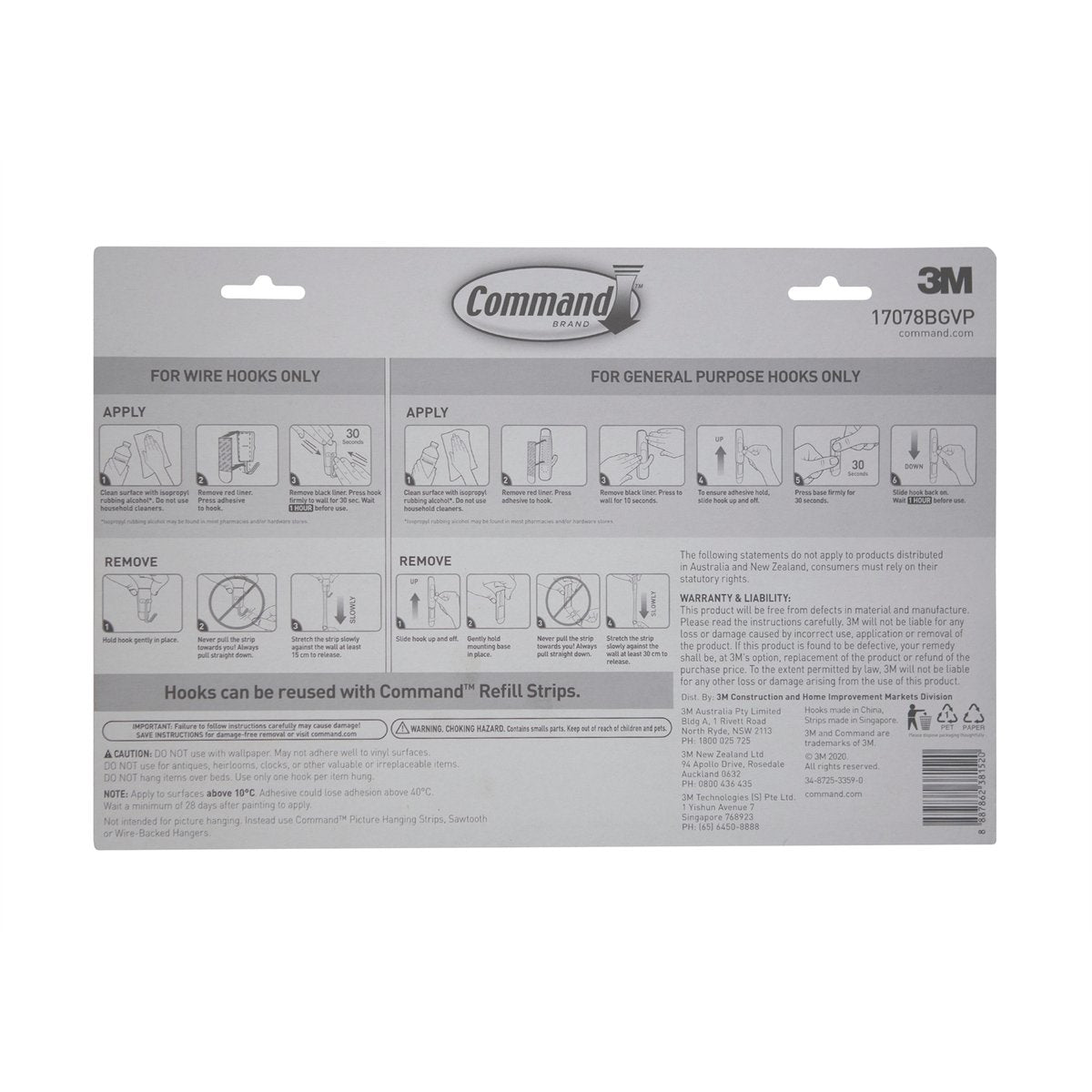 Command White Mixed Wall Adhesive Hooks Value Pack 22 Pack
