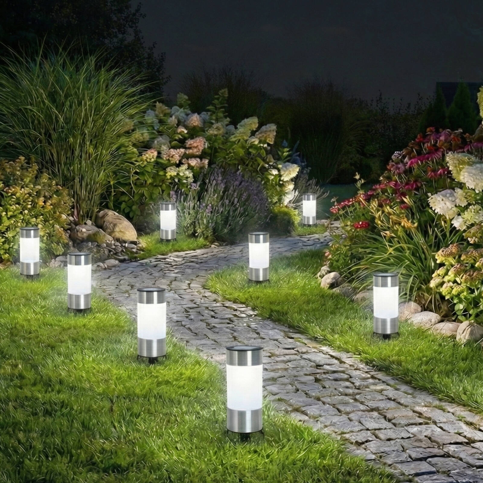 Click Byron Solar LED Pathway Bollard Stainless Steel