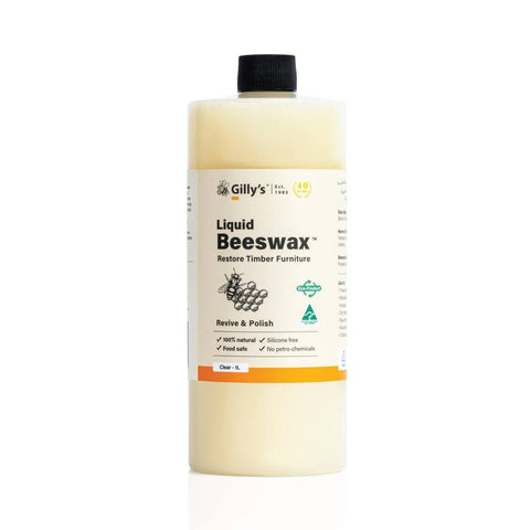 Gilly S Liquid Beeswax - 1L - Clear - Timber Polish for Soft & Hardwoods - SuperSaverAU - view 1