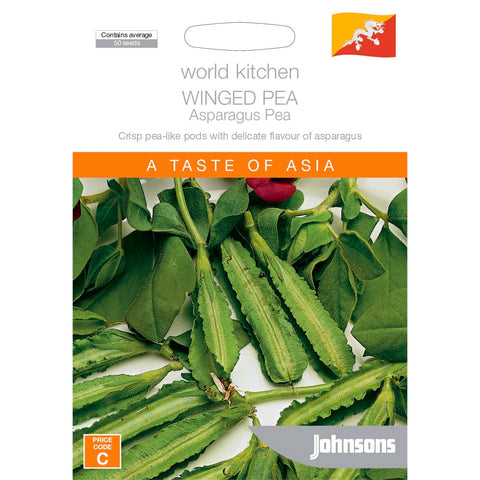Johnsons Winged Pea Seeds, Asparagus-Flavour Pods, 40cm, Sun or Part Shade