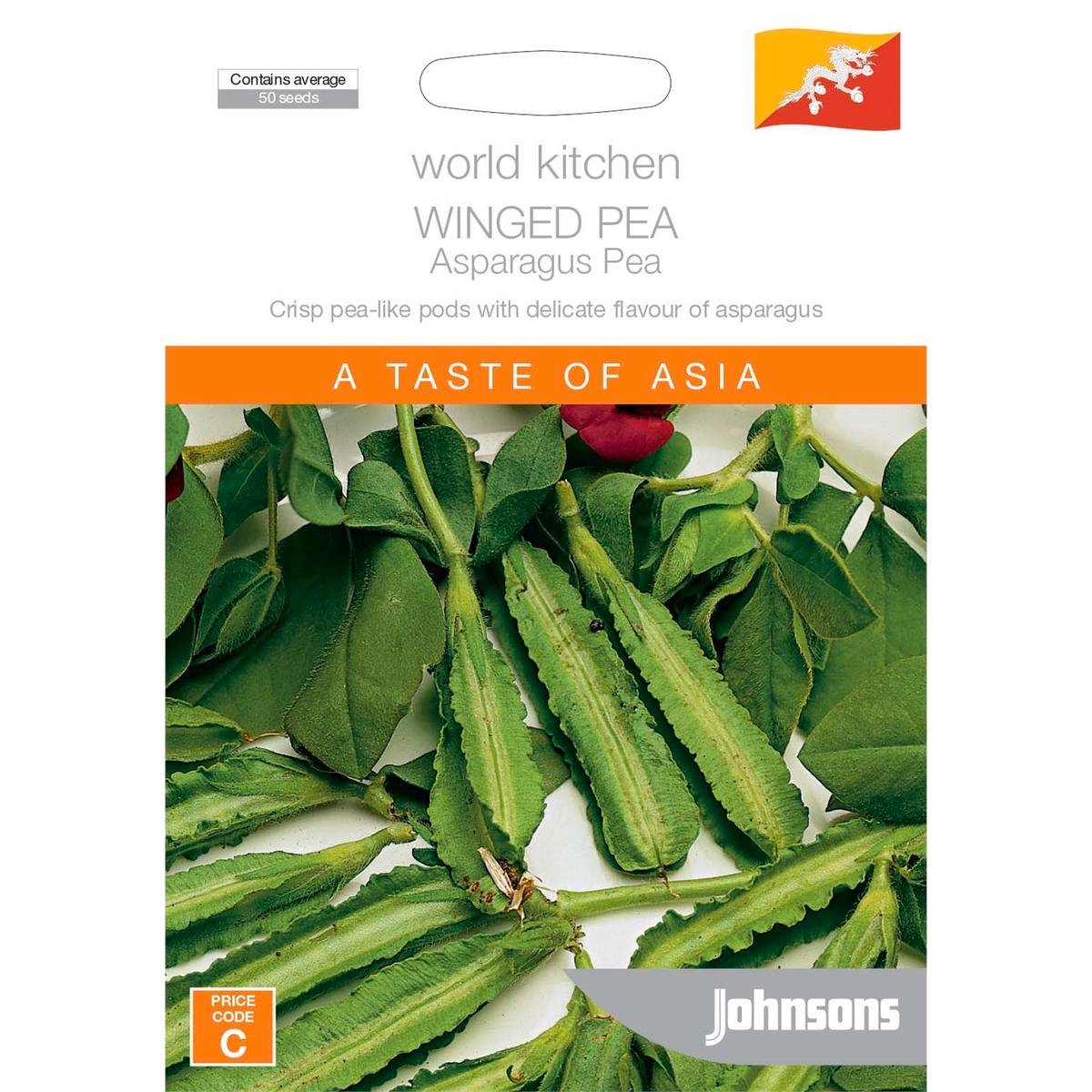 Johnsons Winged Pea Seeds, Asparagus-Flavour Pods, 40cm, Sun or Part Shade