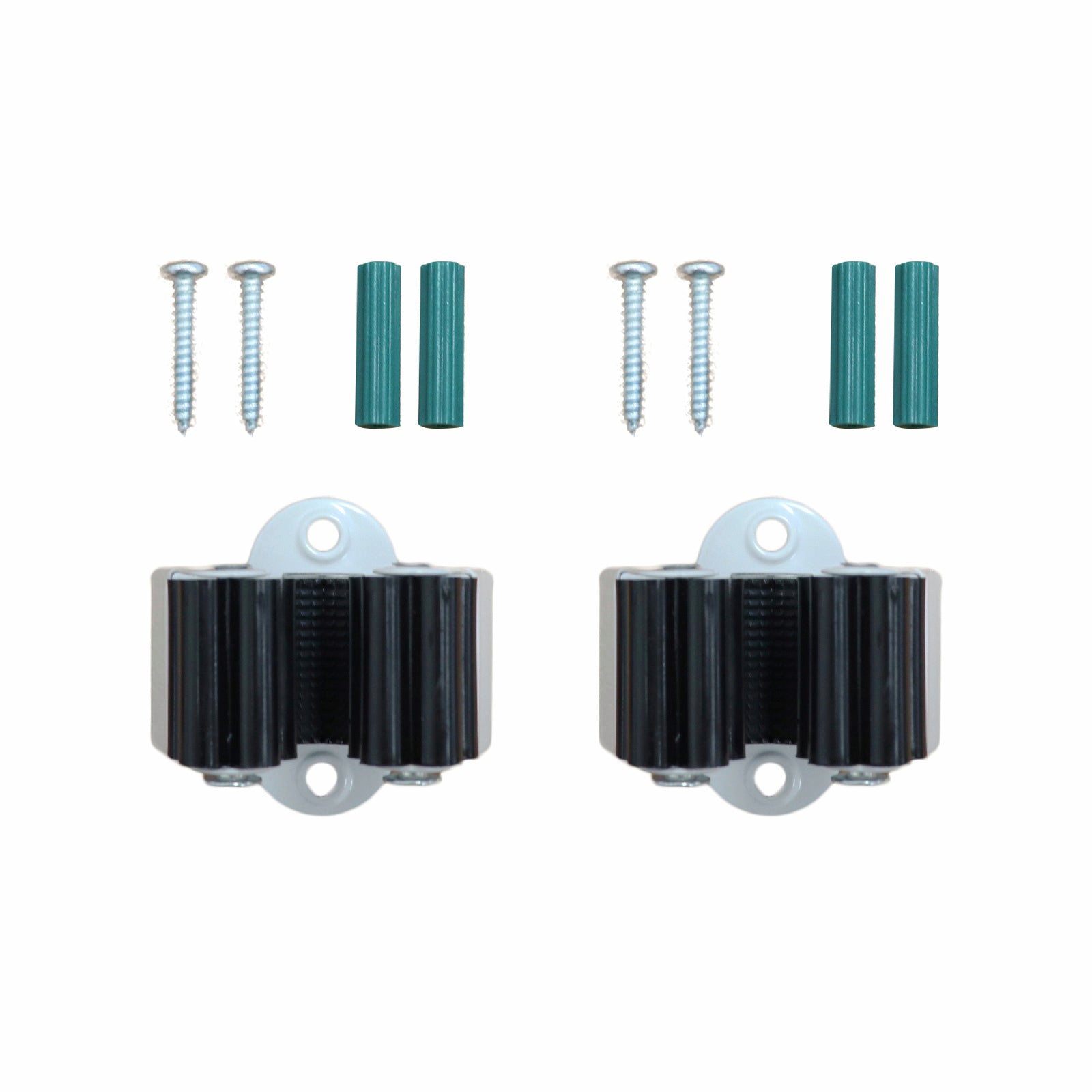 Everhang 20-35mm White Plastic Steel Broom Holder 2 Pack