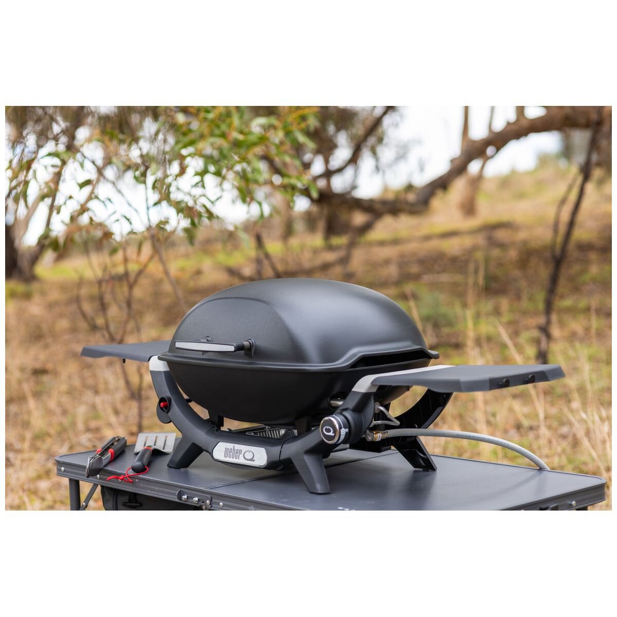 Weber Q2000N Portable LPG BBQ - Large Cooking Area, Front-Facing Grease Tray, Black - 28310024