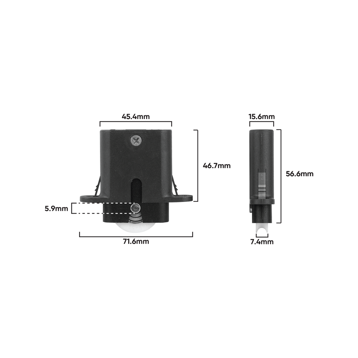Rolltrak Adjustable Carriage - 72mm x 62mm - Nylon - Heavy Duty - SuperSaverAU - view 2