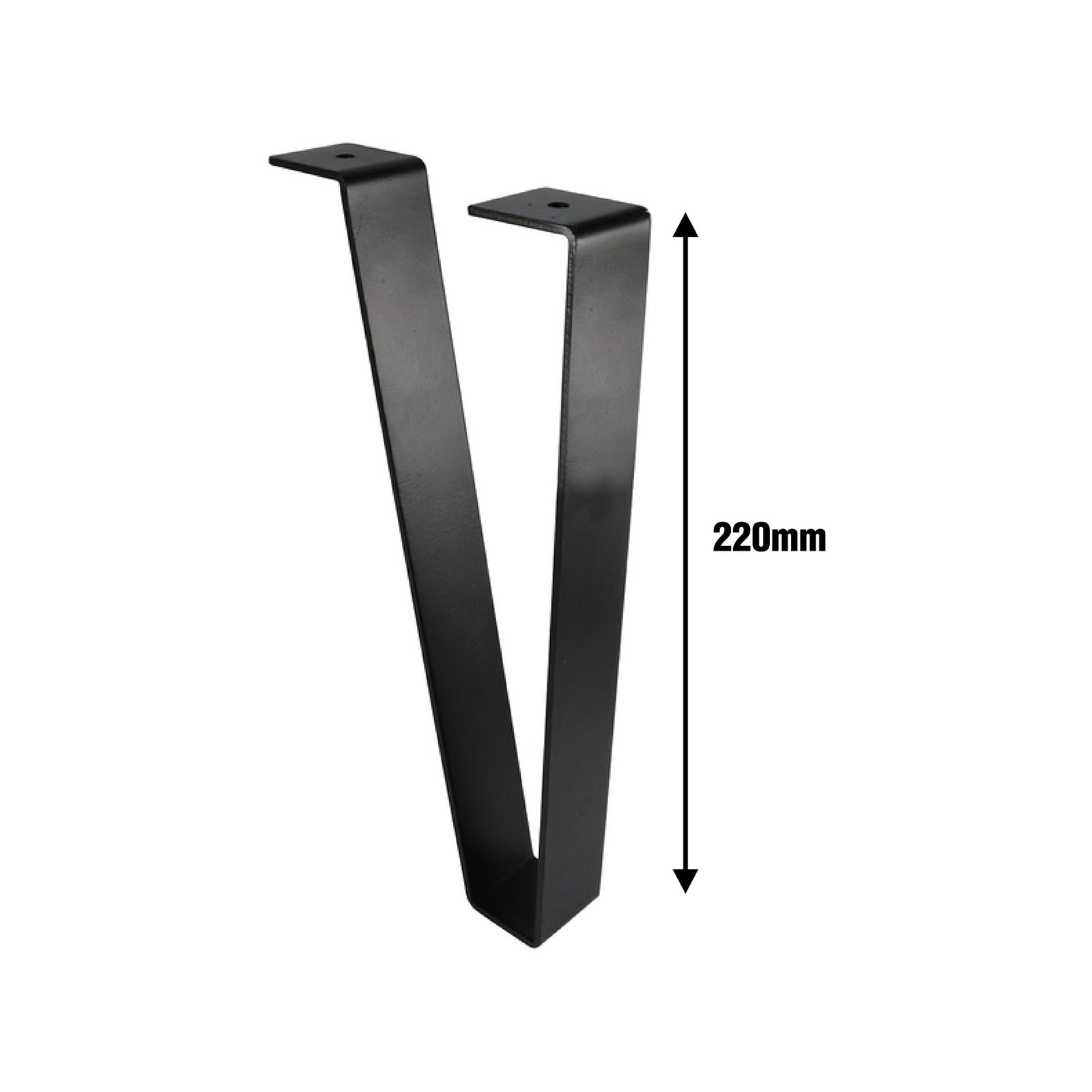 Adoored 220 x 110mm Black Steel Angled Flat Bar Furniture Leg