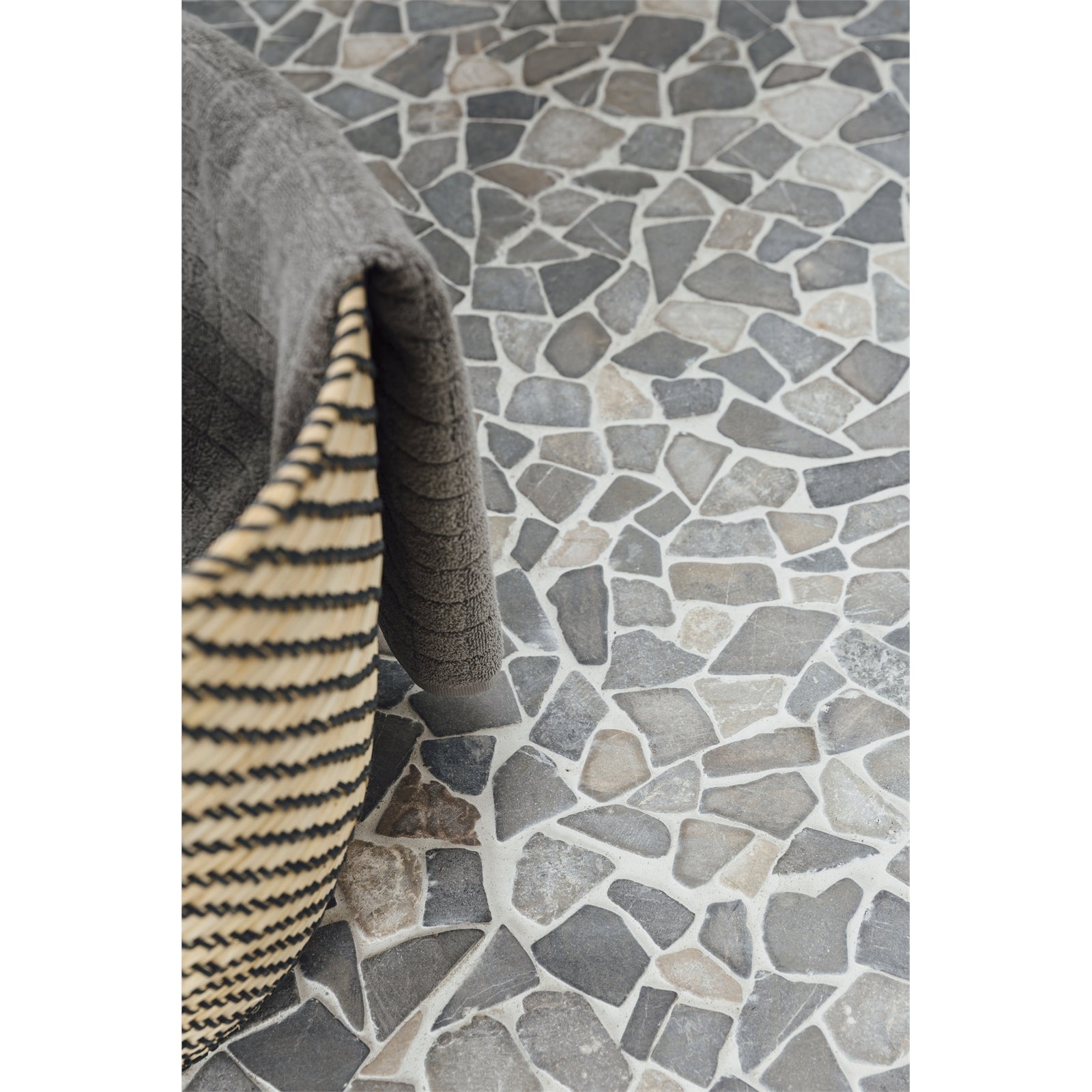 Decor8 Grey Mix Marble Mosaic Tile 300 x 300 x 10mm, Matte Crazypave Indoor/Outdoor