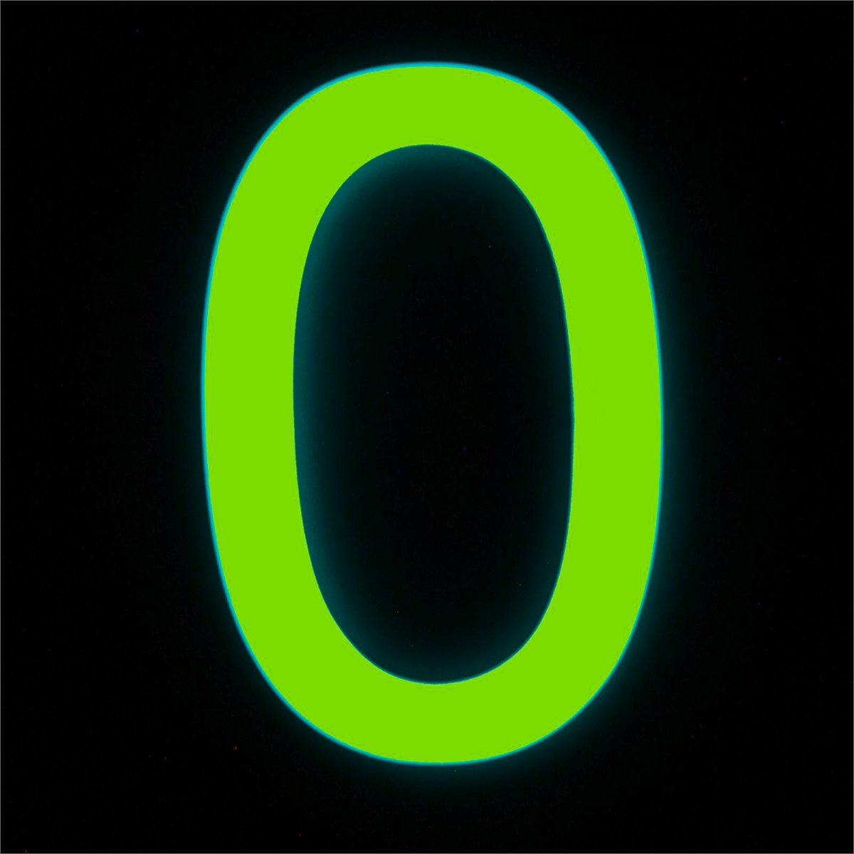 Sandleford 90mm Glow In The Dark Acrylic House Number 0 - Weather Resistant