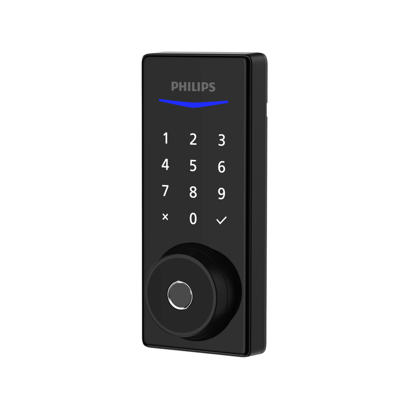 Philips EasyKey Black Fingerprint Deadbolt Door Lock with Mechanical Key DDL210S-1H