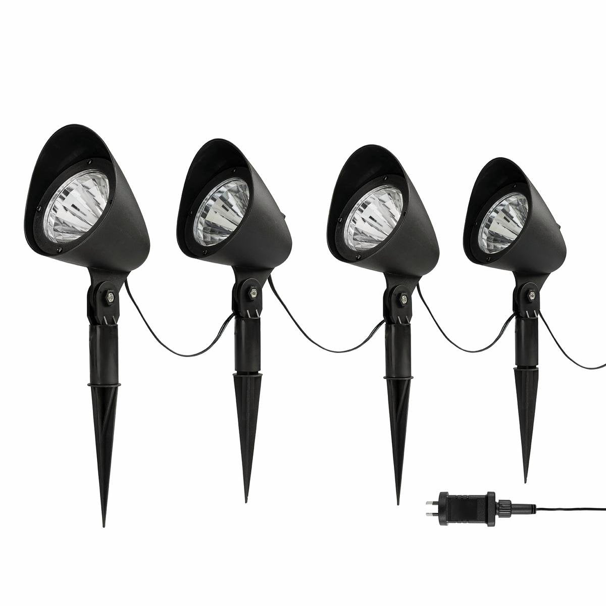 Brilliant Westbury LED Low Voltage DIY Garden Light Kit 4 Pack 12V Black