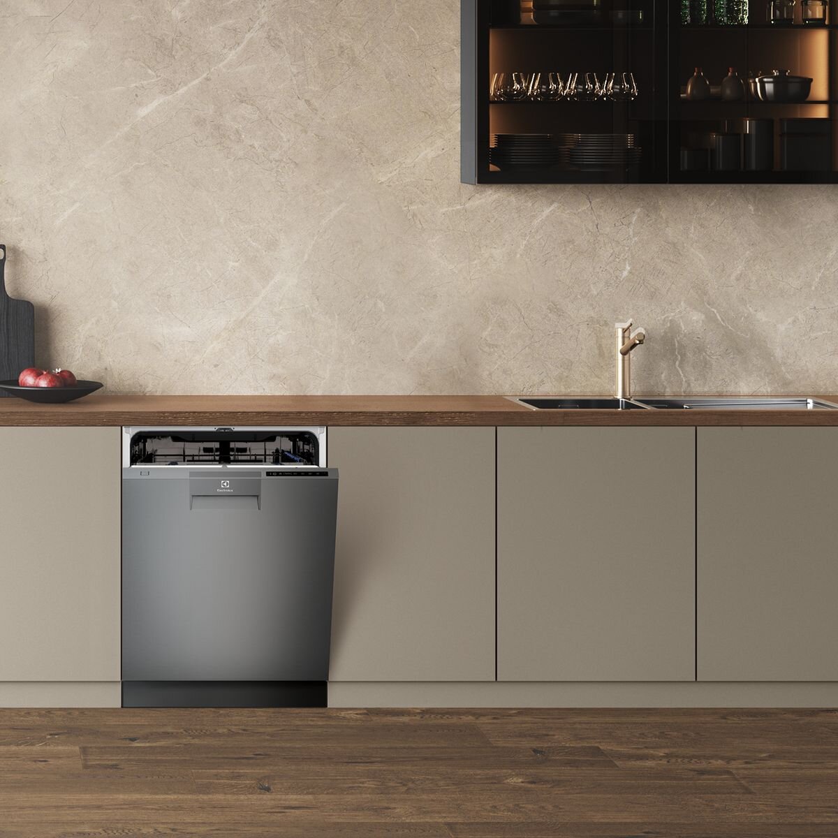 Electrolux 60cm Built Under ComfortLift Dishwasher - 14 Place Settings, Dark Stainless Steel - ESF97400RKX