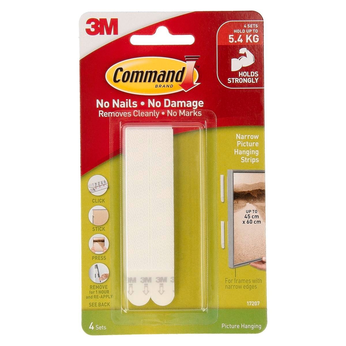 Command White Narrow Picture Hanging Strips - 4 Pack, Damage-Free