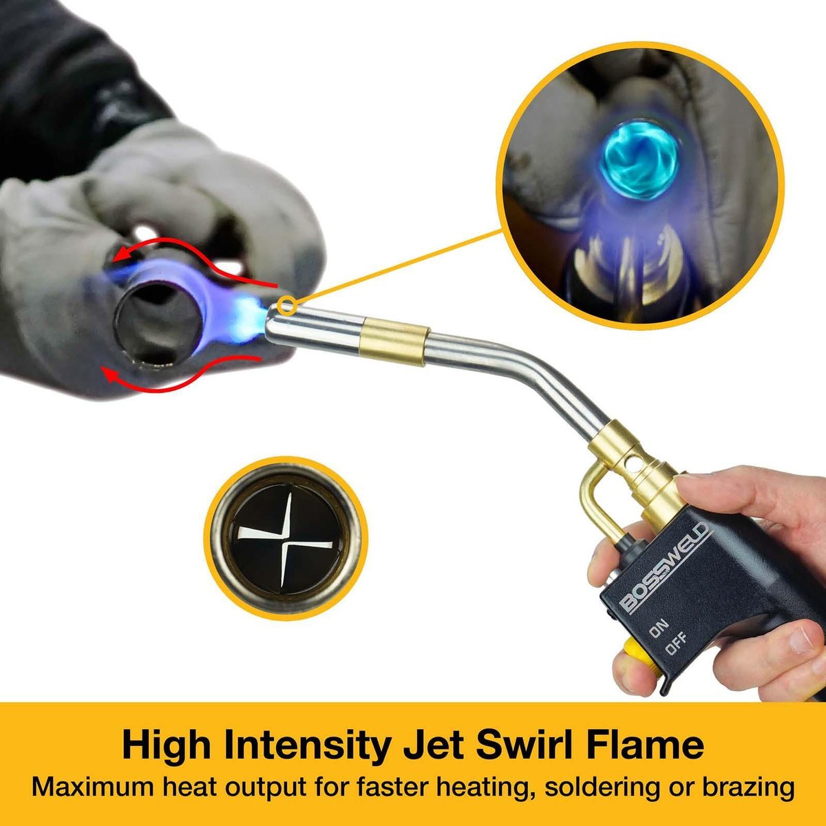 Bossweld Map Pro Torch - 400g - Cast Aluminium - High Intensity Flame - SuperSaverAU - view 3