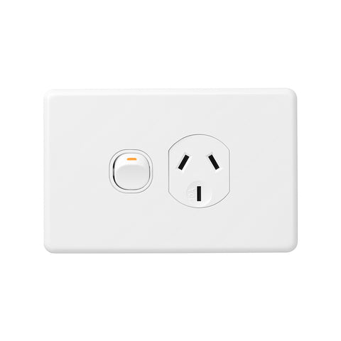 DETA X6 Single Power Point Gloss White Polycarbonate 10A 250V