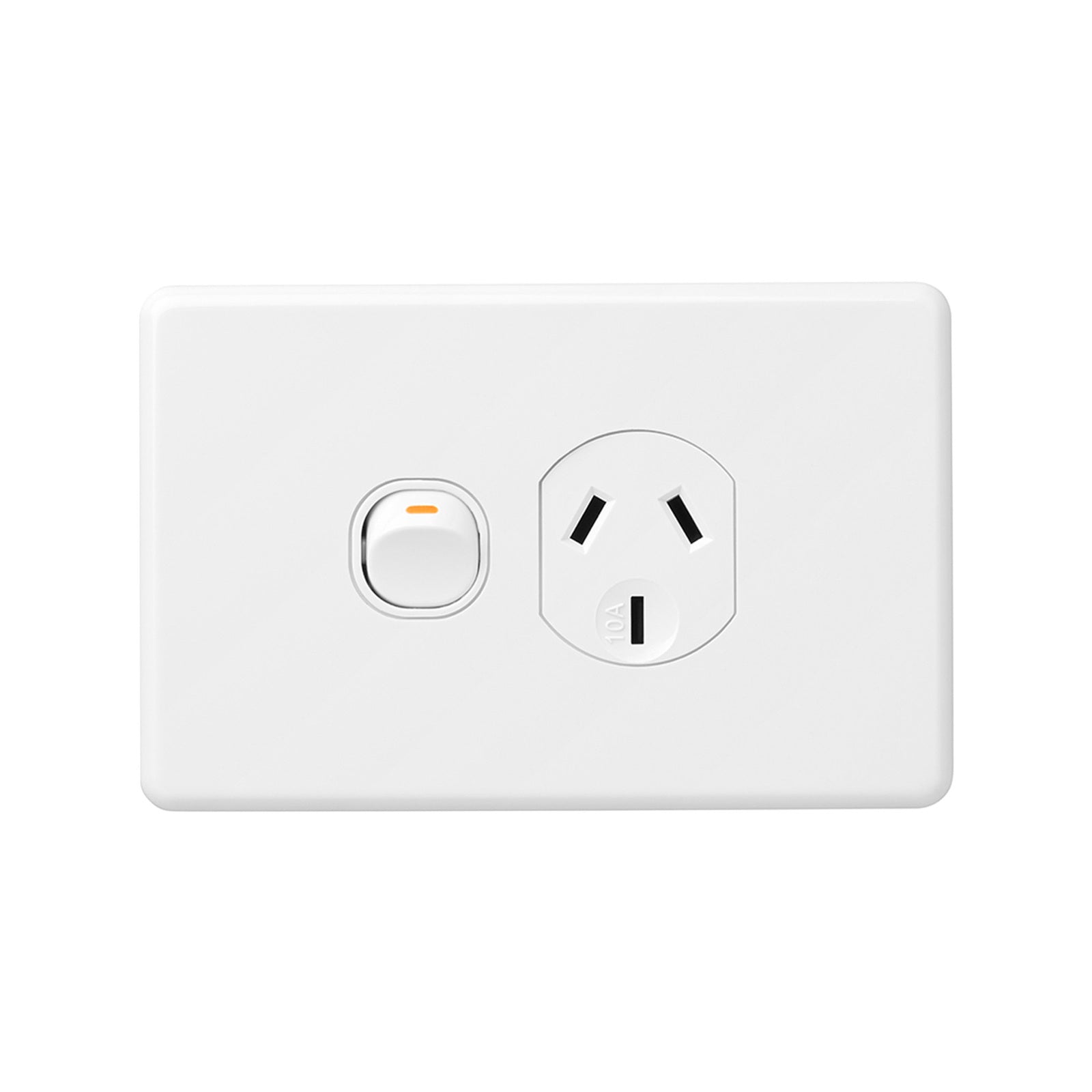 DETA X6 Single Power Point Gloss White Polycarbonate 10A 250V