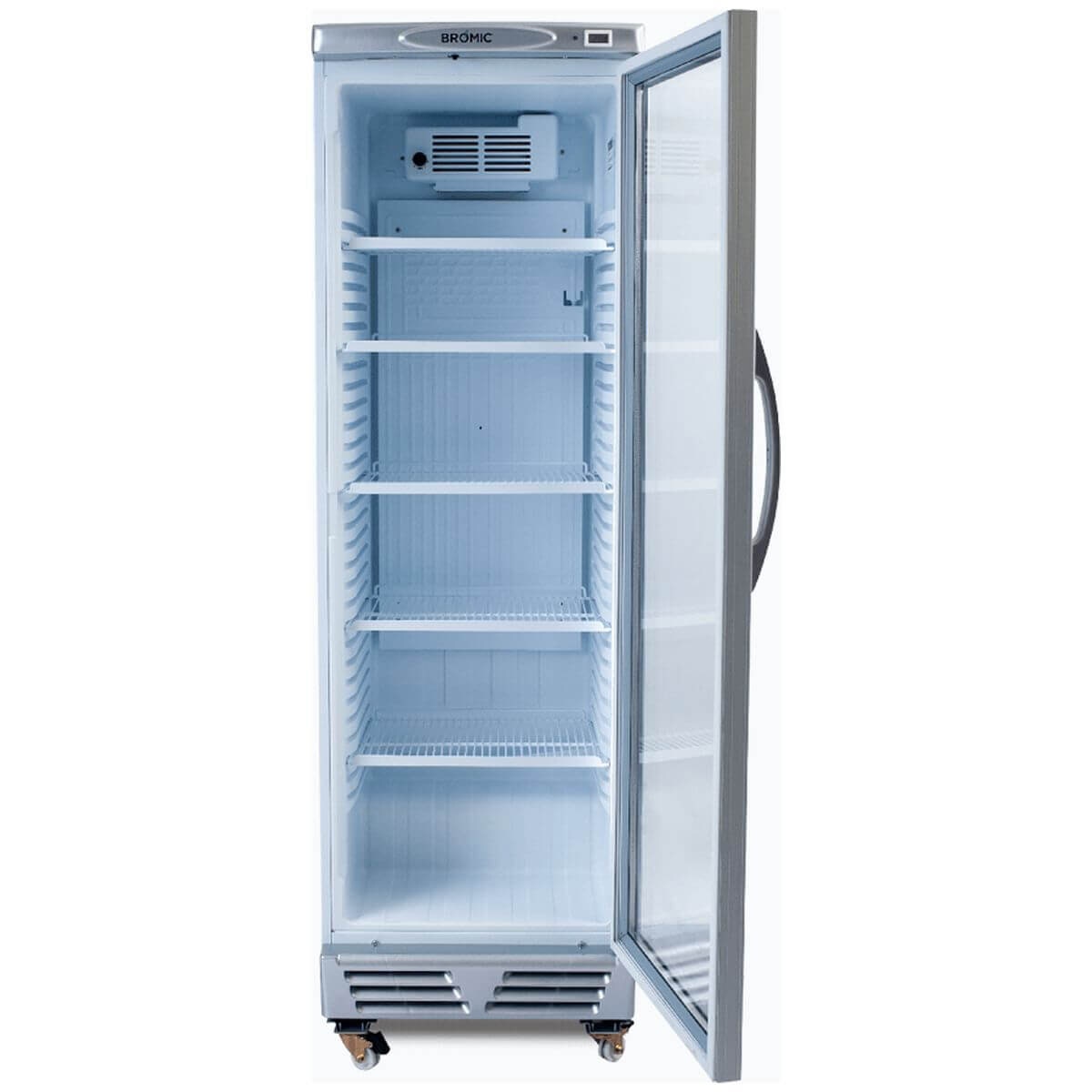 Bromic 372L Upright Display Chiller - Flat Glass Door, Fan-Forced Cooling, Five Shelves - GM0374