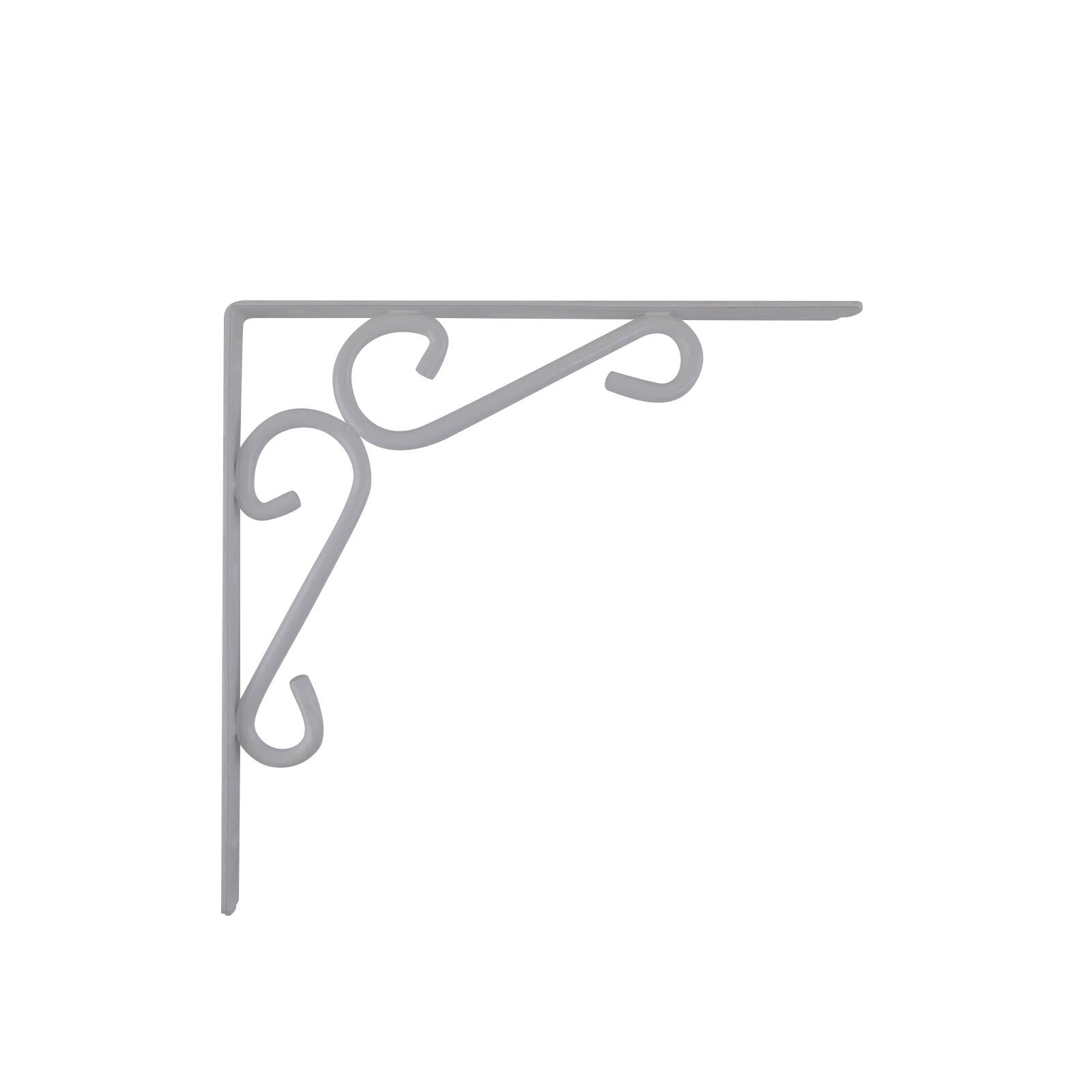 Carinya 250 x 200mm White Powder Coated Steel Heavy Duty Scroll Stay Bracket, 200kg