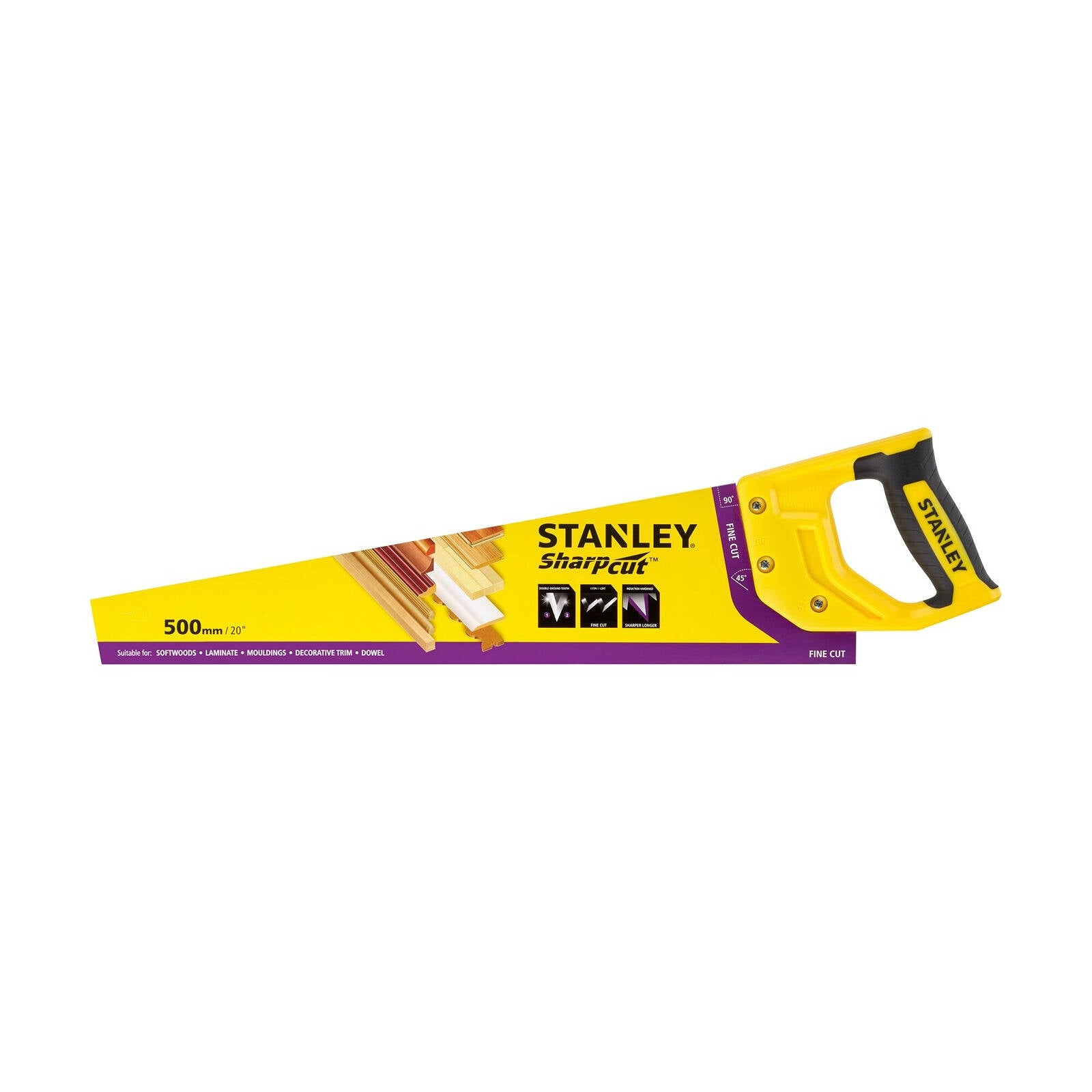 Stanley Sharpcut 500mm 20" 11 TPI Hand Saw STHT20371-1 Induction-Hardened