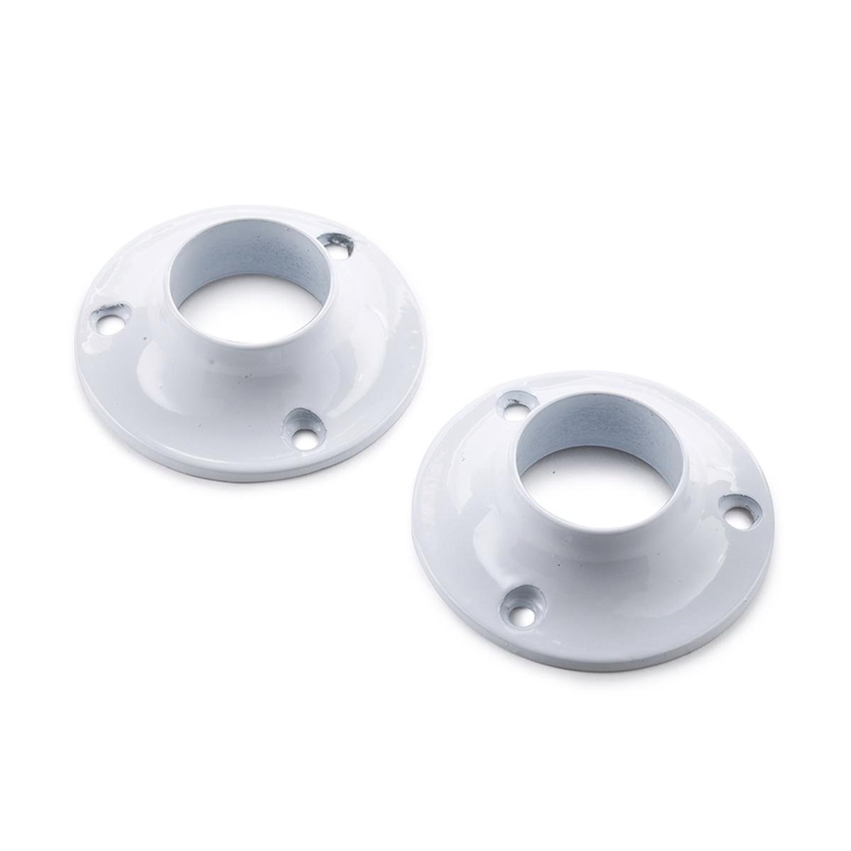 Sandleford 25mm Round Flange Zinc Alloy White - 2 Pack