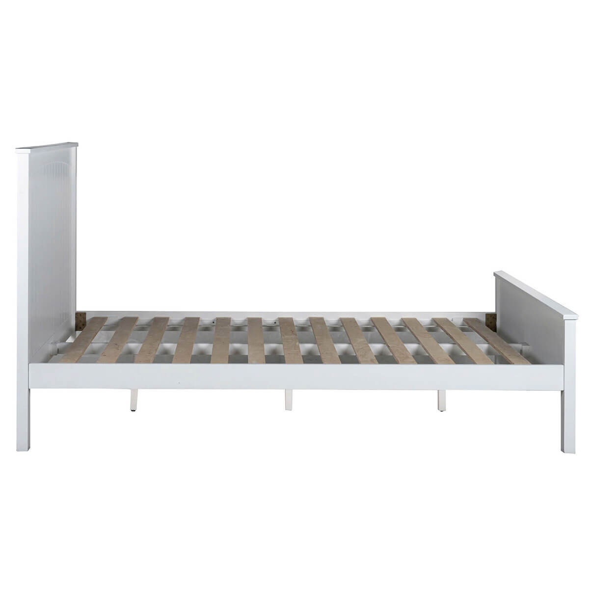 Ostro Furniture Sophia single bed frame - white rubberwood timber with plywood slats - 20003020