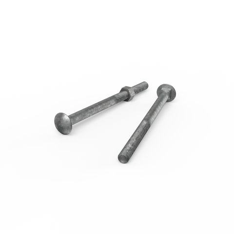 Zenith Hot Dip Galvanised M12 x 180mm Cup Head Bolts Nuts Each - SuperSaverAU - view 1