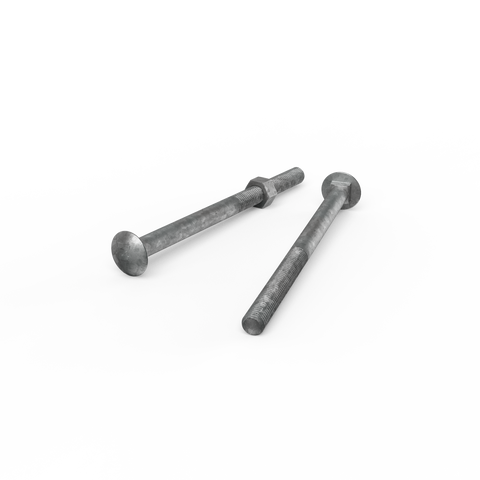 Zenith M12 x 180mm Hot Dip Galvanised Cup Head Bolt and Nut - Each